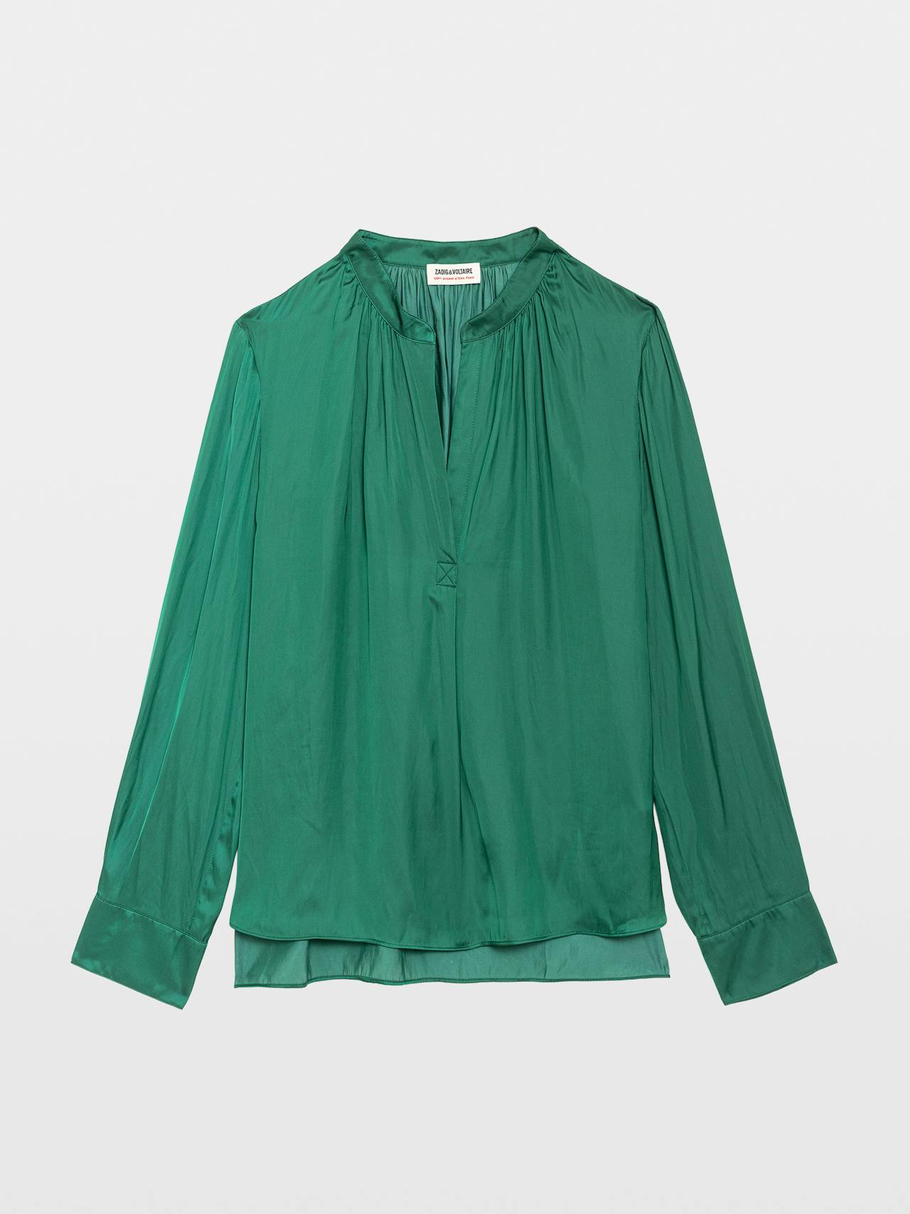 Tink Satin Blouse In Rain Forest by Zadig & Voltaire - view 2