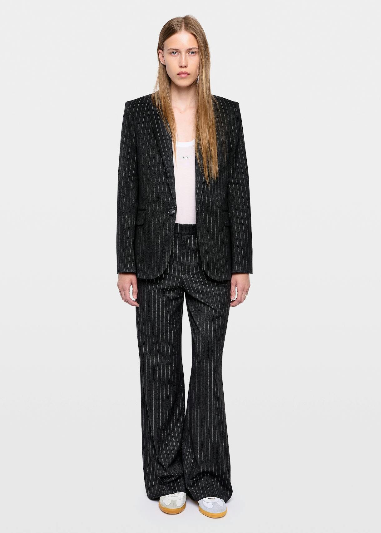 Valser Tailleur Pinstripes Blazer In Anthracite by Zadig & Voltaire - view 2