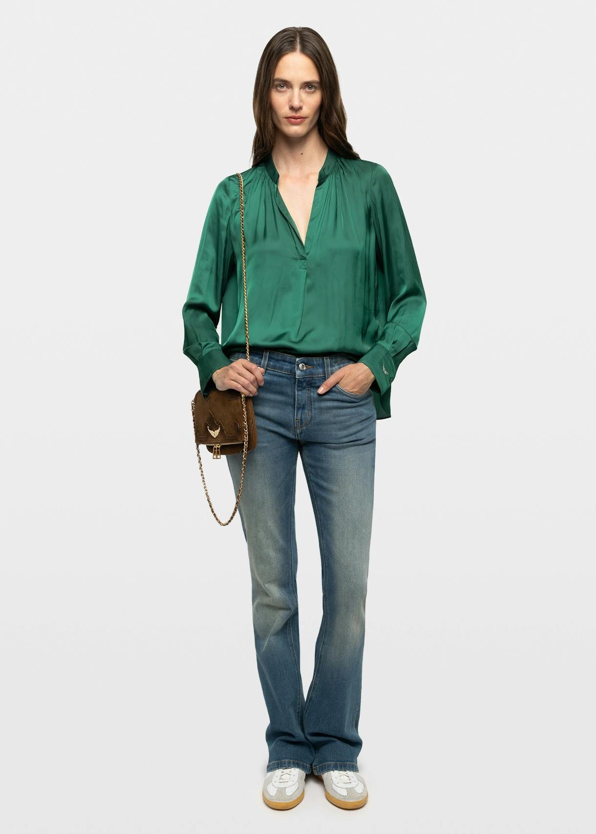 Tink Satin Blouse In Rain Forest by Zadig & Voltaire - view 1