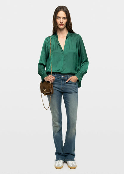 Tink Satin Blouse In Rain Forest by Zadig & Voltaire - view 1