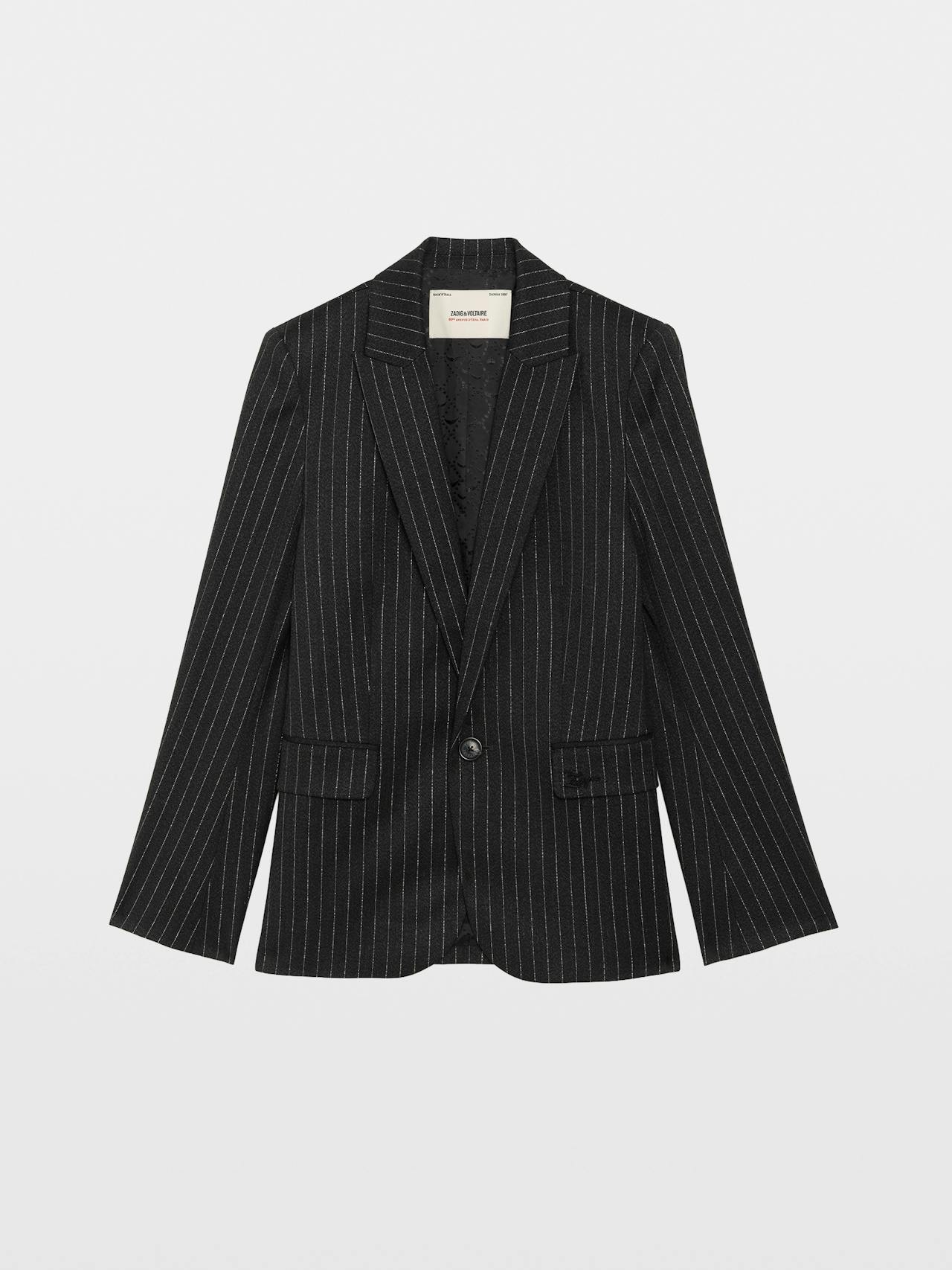 Valser Tailleur Pinstripes Blazer In Anthracite by Zadig & Voltaire - view 3
