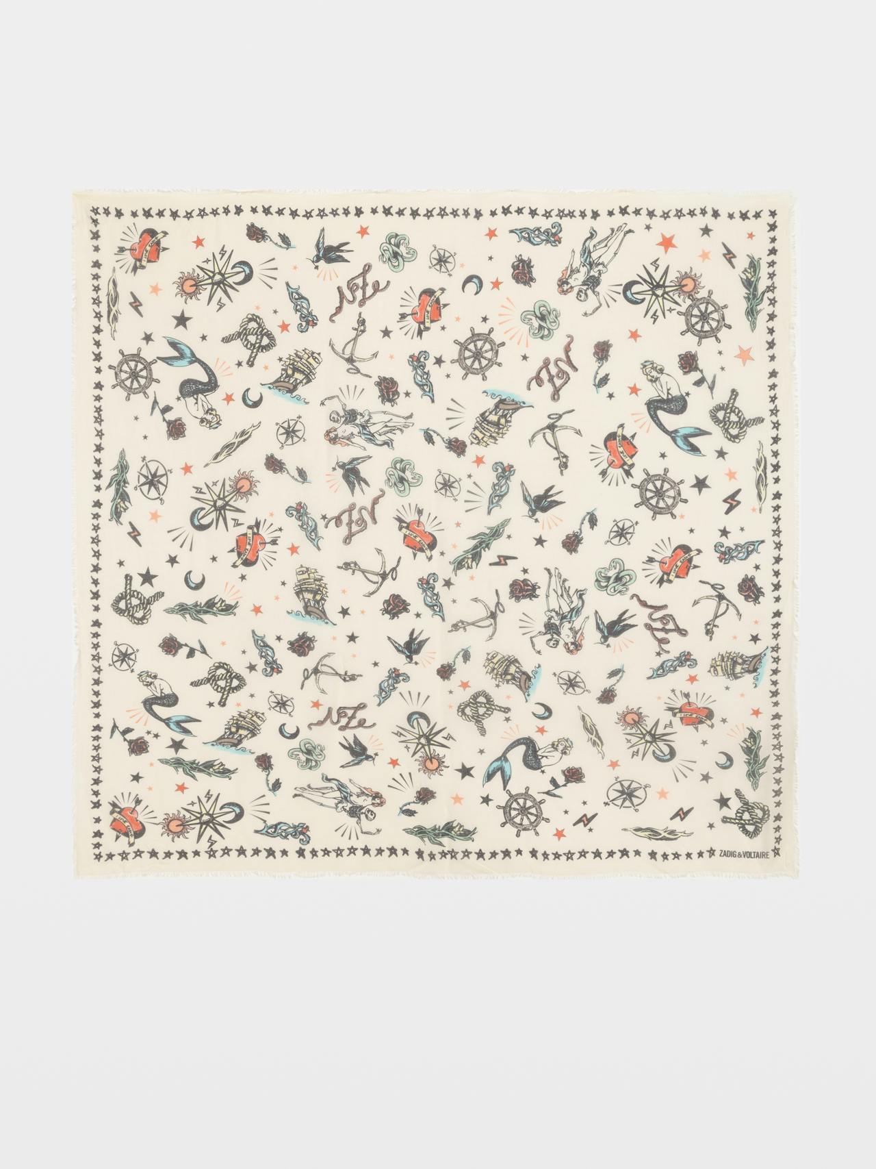 Kerry Tattoo Scarf In Flash by Zadig & Voltaire - view 1