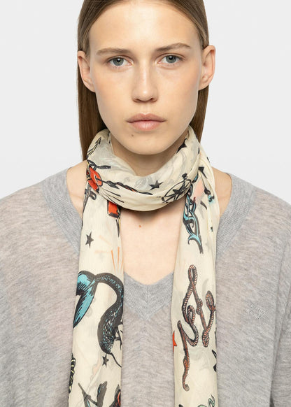 Kerry Tattoo Scarf In Flash by Zadig & Voltaire - view 2