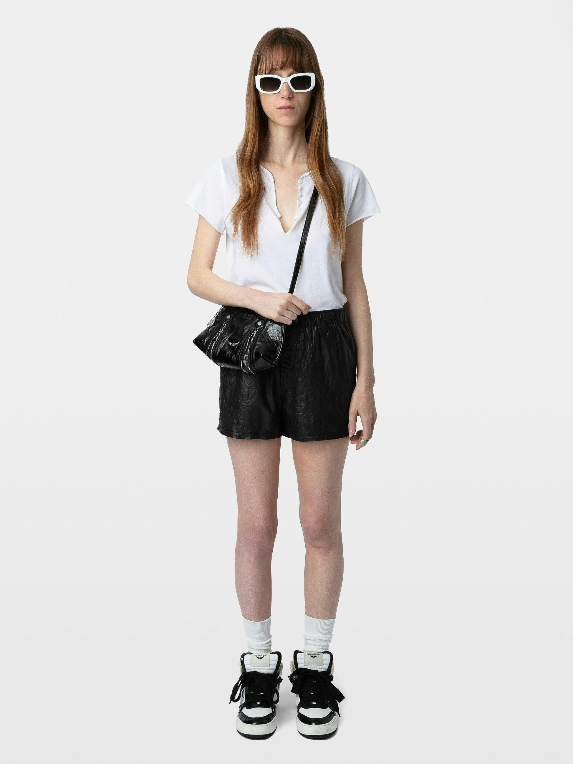Tuni Henley Wings Strass T-Shirt In Blanc by Zadig & Voltaire - view 2