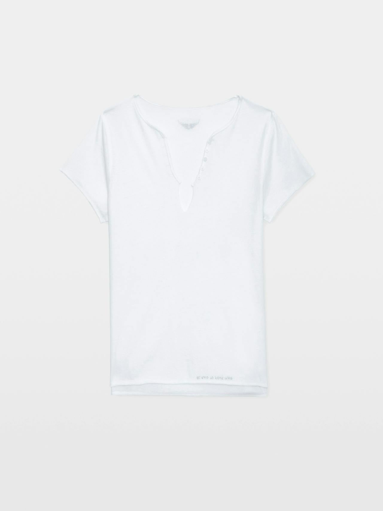 Tuni Henley Wings Strass T-Shirt In Blanc by Zadig & Voltaire - view 3