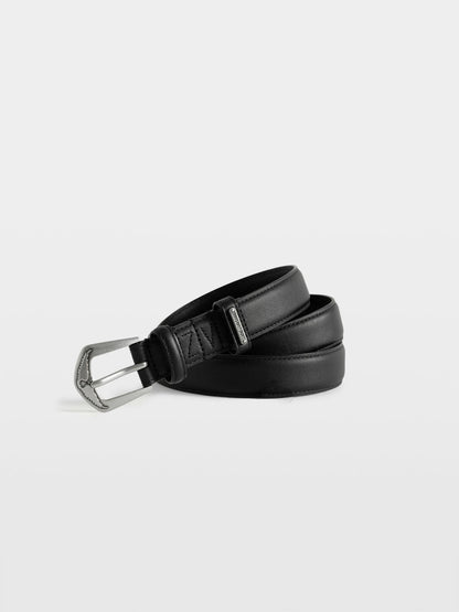 Jim 25Mm Smooth Leather Belt In Black by Zadig & Voltaire - view 3
