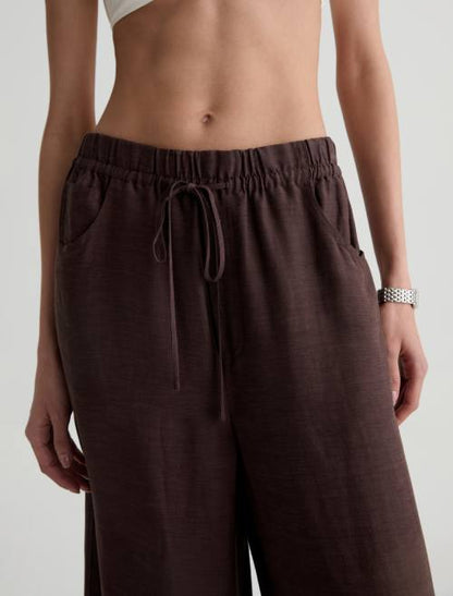 CENTURY CINCHED WIDE LEG PANT IN OAK BARREL