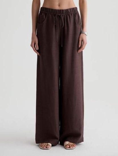 CENTURY CINCHED WIDE LEG PANT IN OAK BARREL