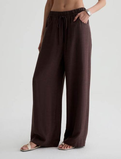 CENTURY CINCHED WIDE LEG PANT IN OAK BARREL