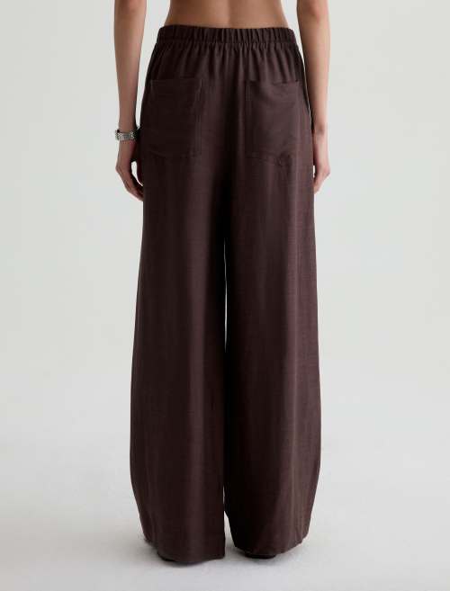 CENTURY CINCHED WIDE LEG PANT IN OAK BARREL