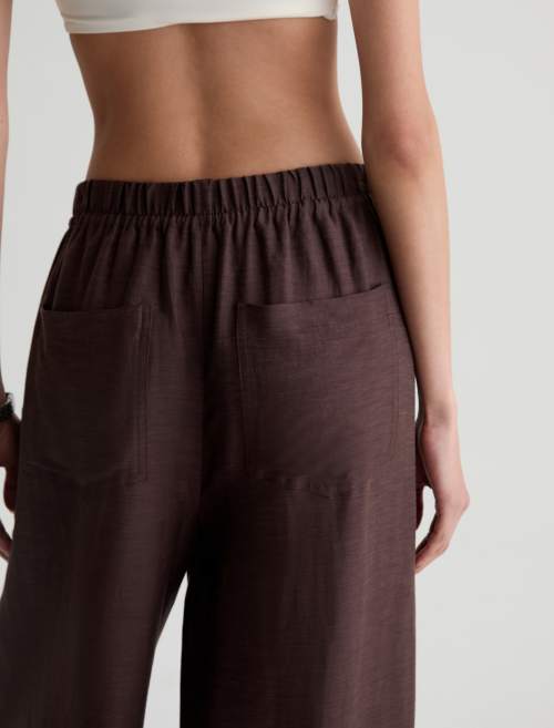 CENTURY CINCHED WIDE LEG PANT IN OAK BARREL