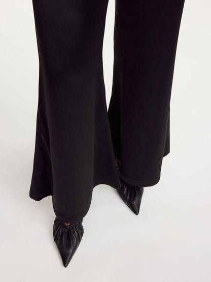 LUCEE SATIN FLARED LEG PANTS