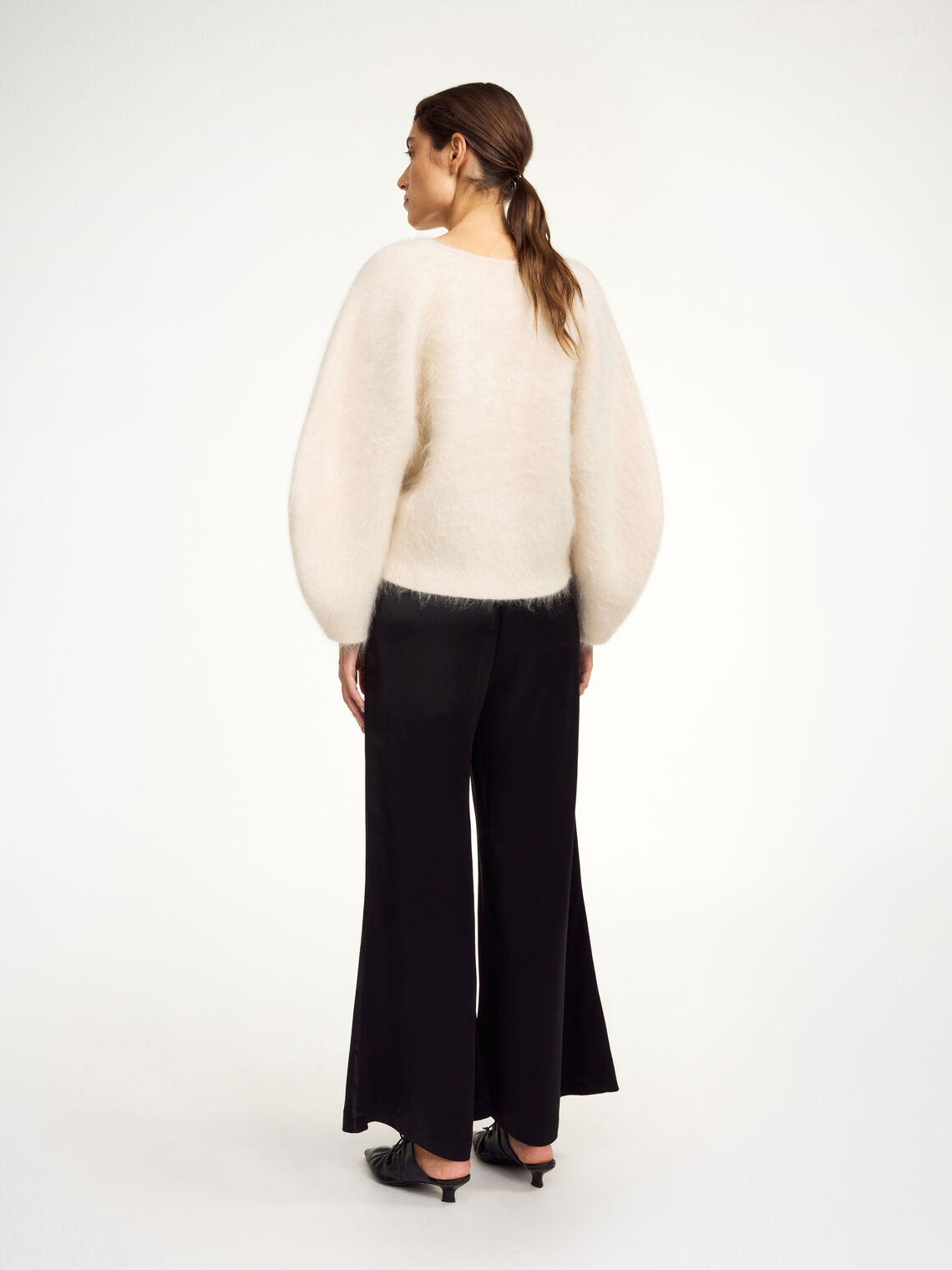 LUCEE SATIN FLARED LEG PANTS