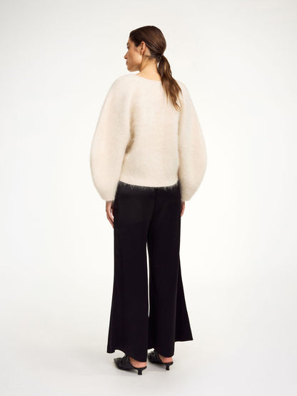 LUCEE SATIN FLARED LEG PANTS