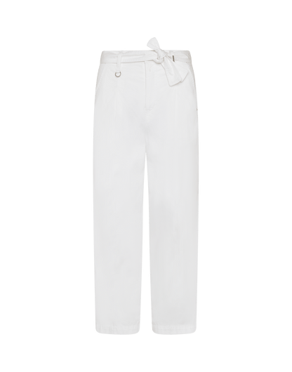 COURTEOUS WIDE LEG PLEATED FRONT PANTS IN COTTON SATIN