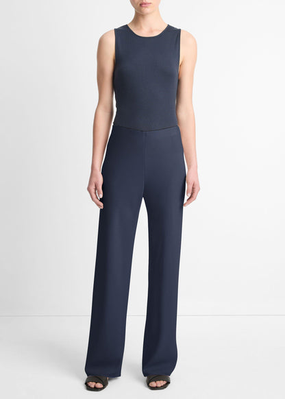 HIGH WAIST CREPE BIAS PANT COASTAL