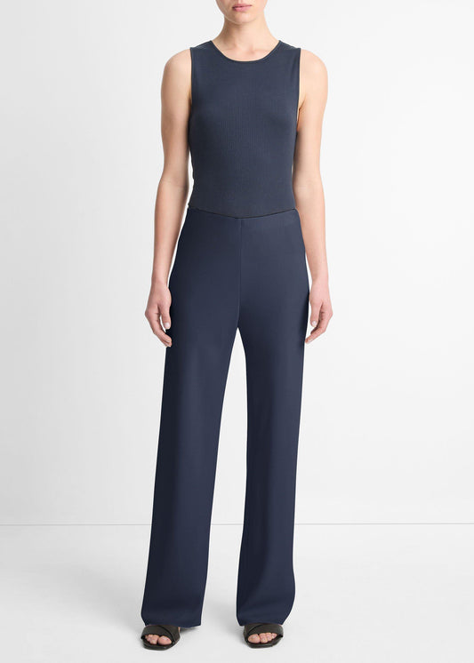 HIGH WAIST CREPE BIAS PANT COASTAL
