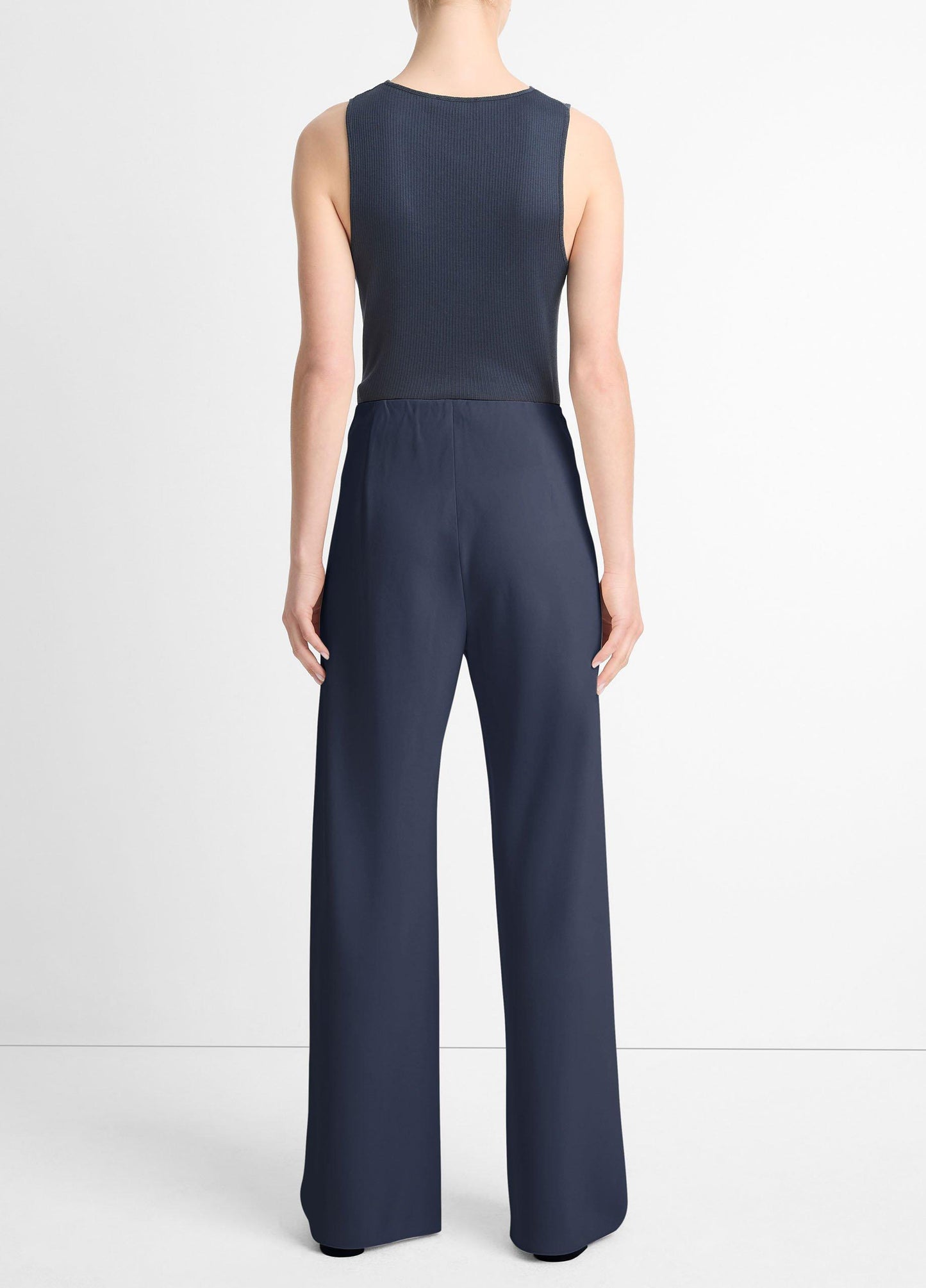 HIGH WAIST CREPE BIAS PANT COASTAL