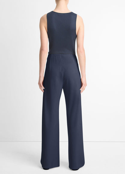 HIGH WAIST CREPE BIAS PANT COASTAL