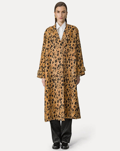 "LES FLEURS CAMOU" JACQUARD COAT