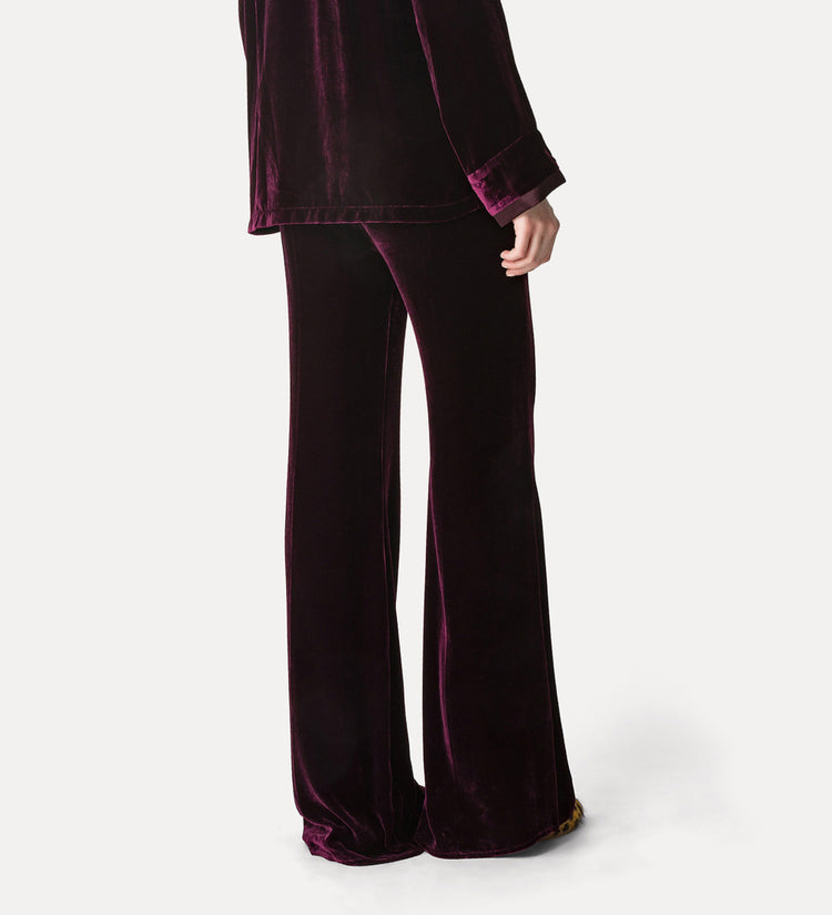 PLAIN VELVET FLARED PANT