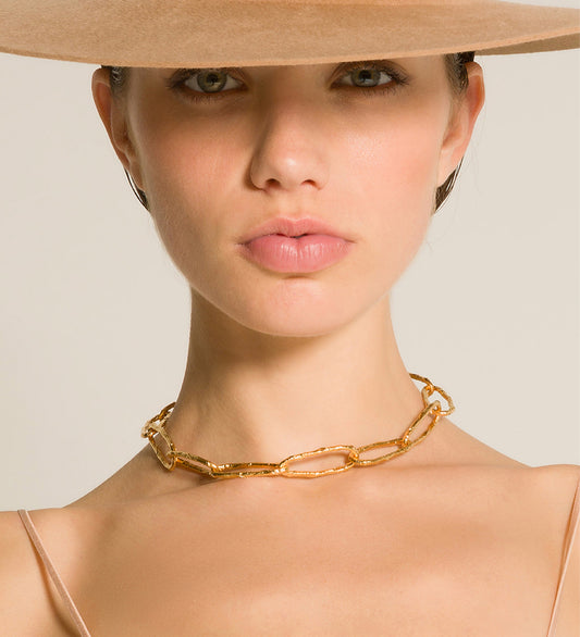 SCULPTURE NECKLACE18K GOLD PLATED
