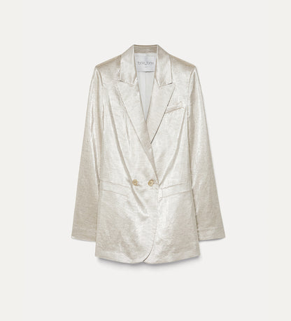 CHIC LUREX LINEN CLOTH DOUBLE-BREASTED JACKET