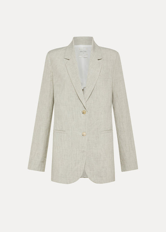 LINEN BLEND FIL A FIL OVERSIZED JACKET