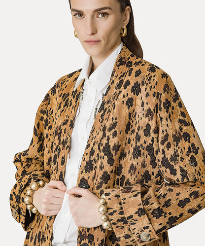 "LES FLEURS CAMOU" JACQUARD COAT