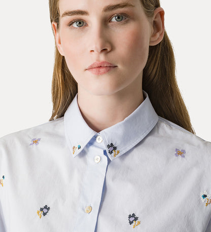 "EN FLEUR" EMBROIDERY CROPPED SHIRT