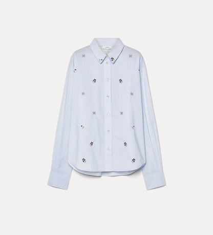"EN FLEUR" EMBROIDERY CROPPED SHIRT