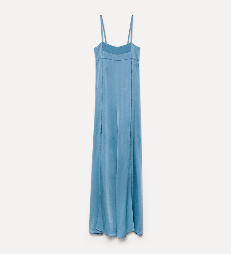 SLIPDRESS EMBROIDERED SHINY ANVERS SATIN