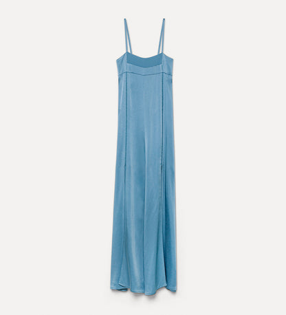 SLIPDRESS EMBROIDERED SHINY ANVERS SATIN