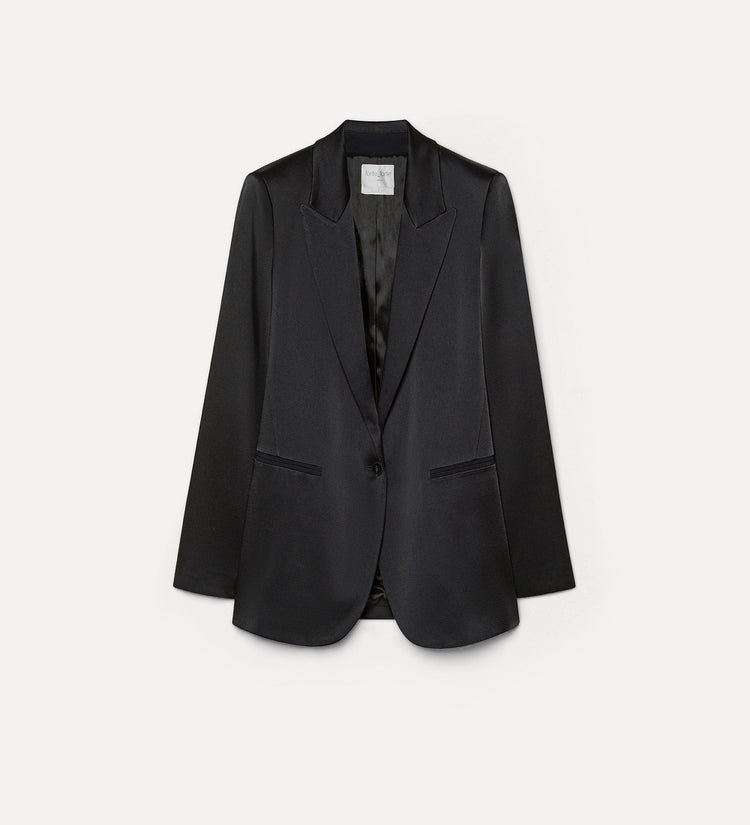 JACKET W SATIN SPEAR COLLAR