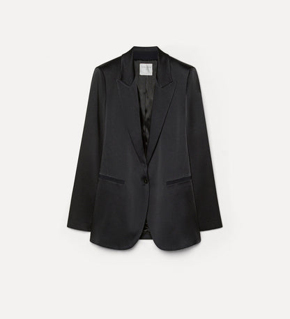 JACKET W SATIN SPEAR COLLAR