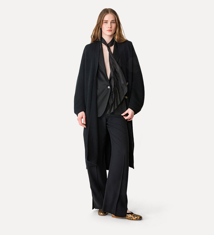 JACKET W SATIN SPEAR COLLAR