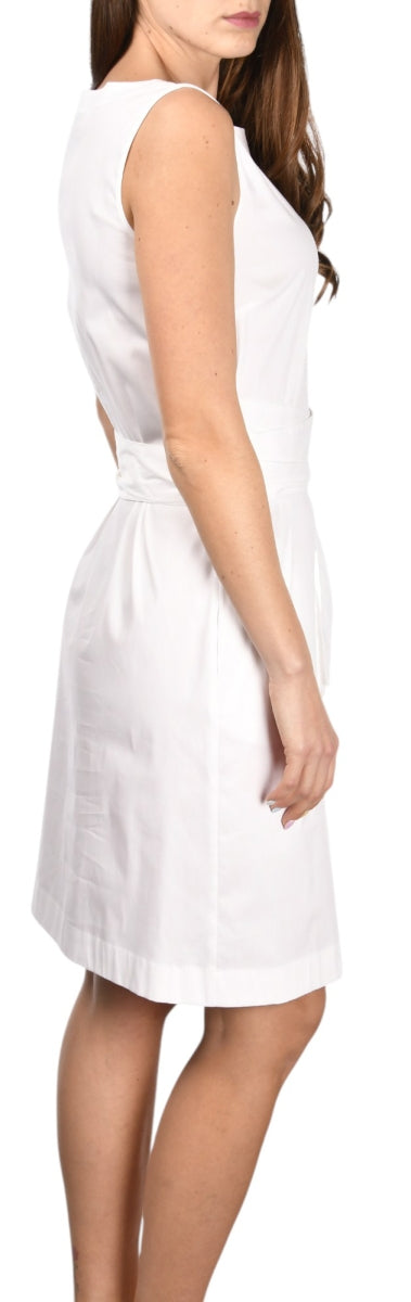 SLEEVELESS BOATNECK COTTON  DRESS