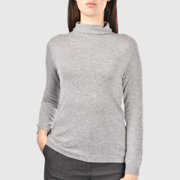 MOCK NECK SWEATER - GREY (LUREX)
