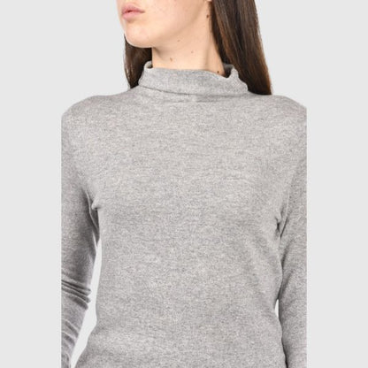MOCK NECK SWEATER - GREY (LUREX)