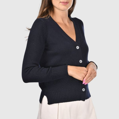 CASHMERE CARDIGAN - NAVY