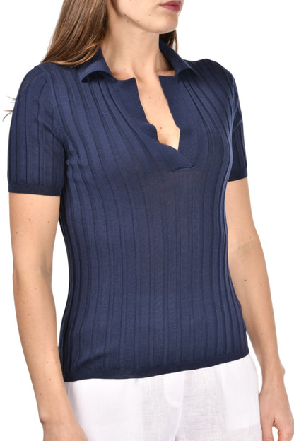 POLO KNIT W WIDE RIB