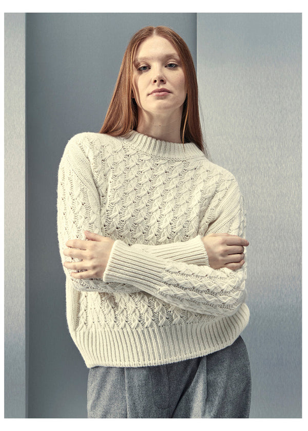 CABLE KNIT 5PLY CASHMERE TURTLENECK