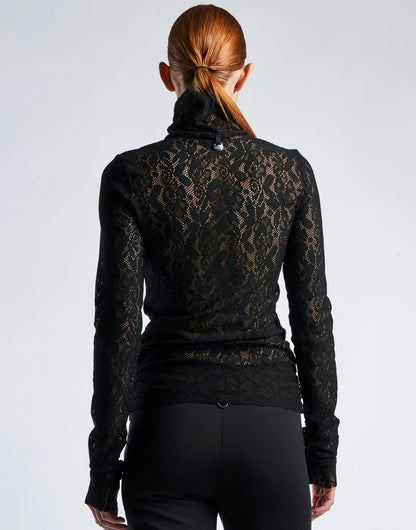 LOGICAL TURTLENECK LACE TOP