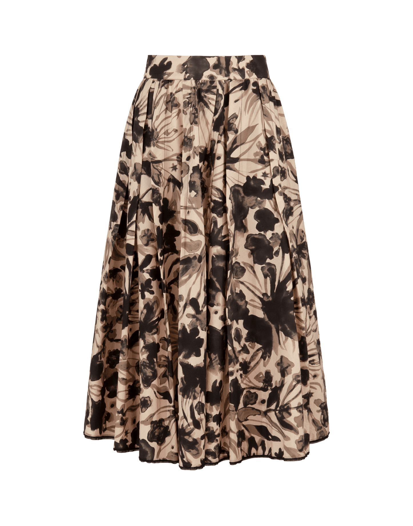 SWING  MIDI PLEATED FLORAL SKIRT