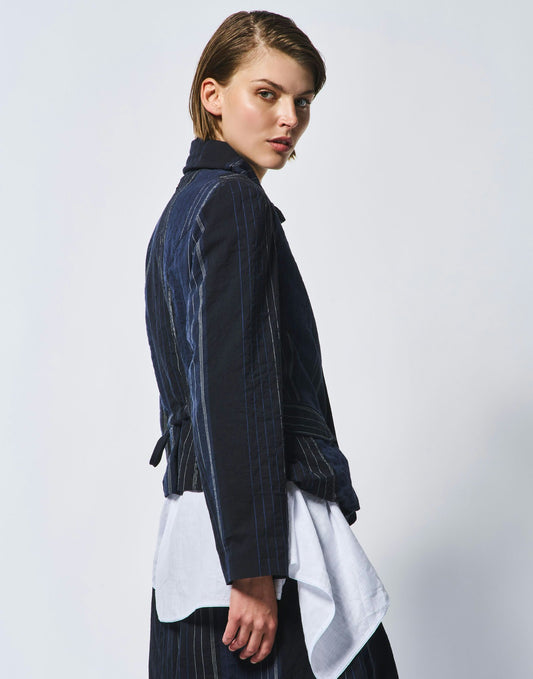 HEARSAY PINSTRIPE BLUE JACKET