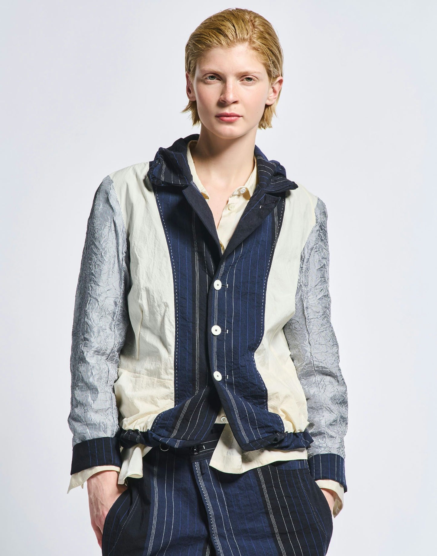 HEARSAY PINSTRIPE BLUE JACKET