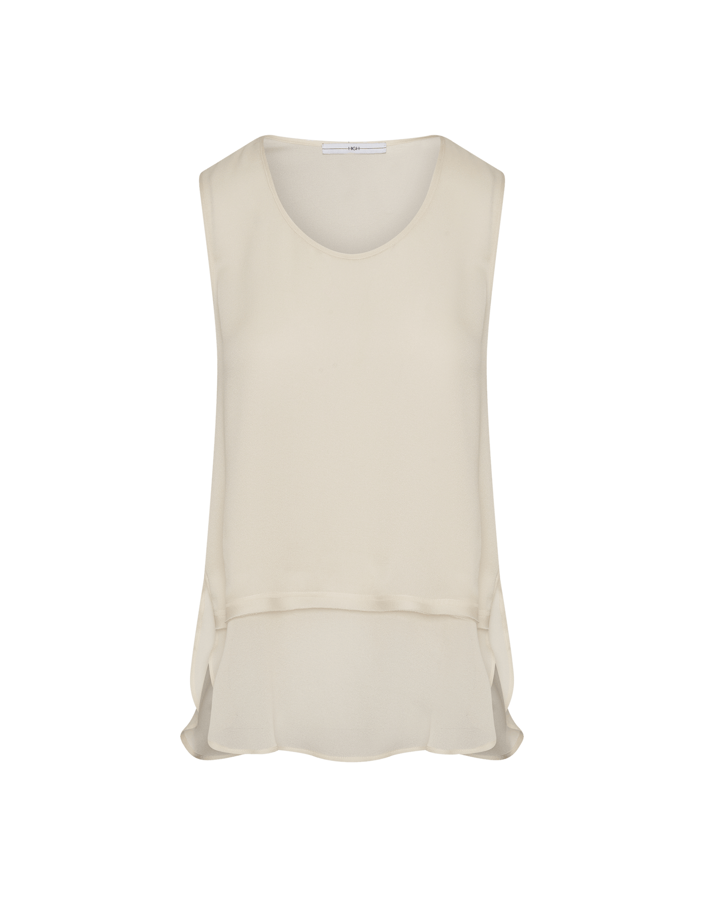 RECITAL FLARED SLEEVELESS SILK TOP