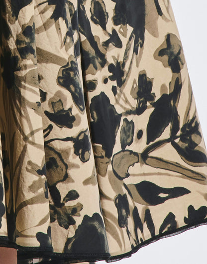 SWING  MIDI PLEATED FLORAL SKIRT