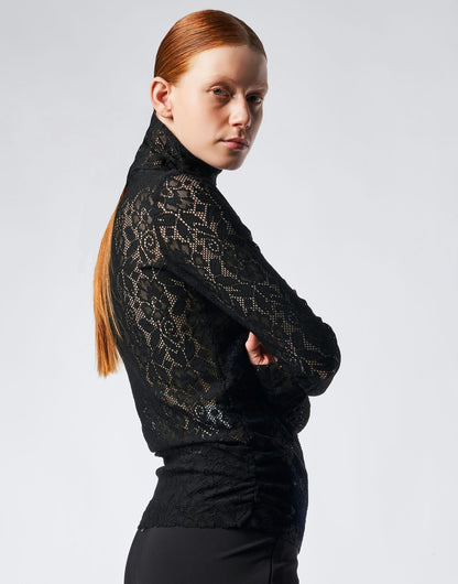 LOGICAL TURTLENECK LACE TOP