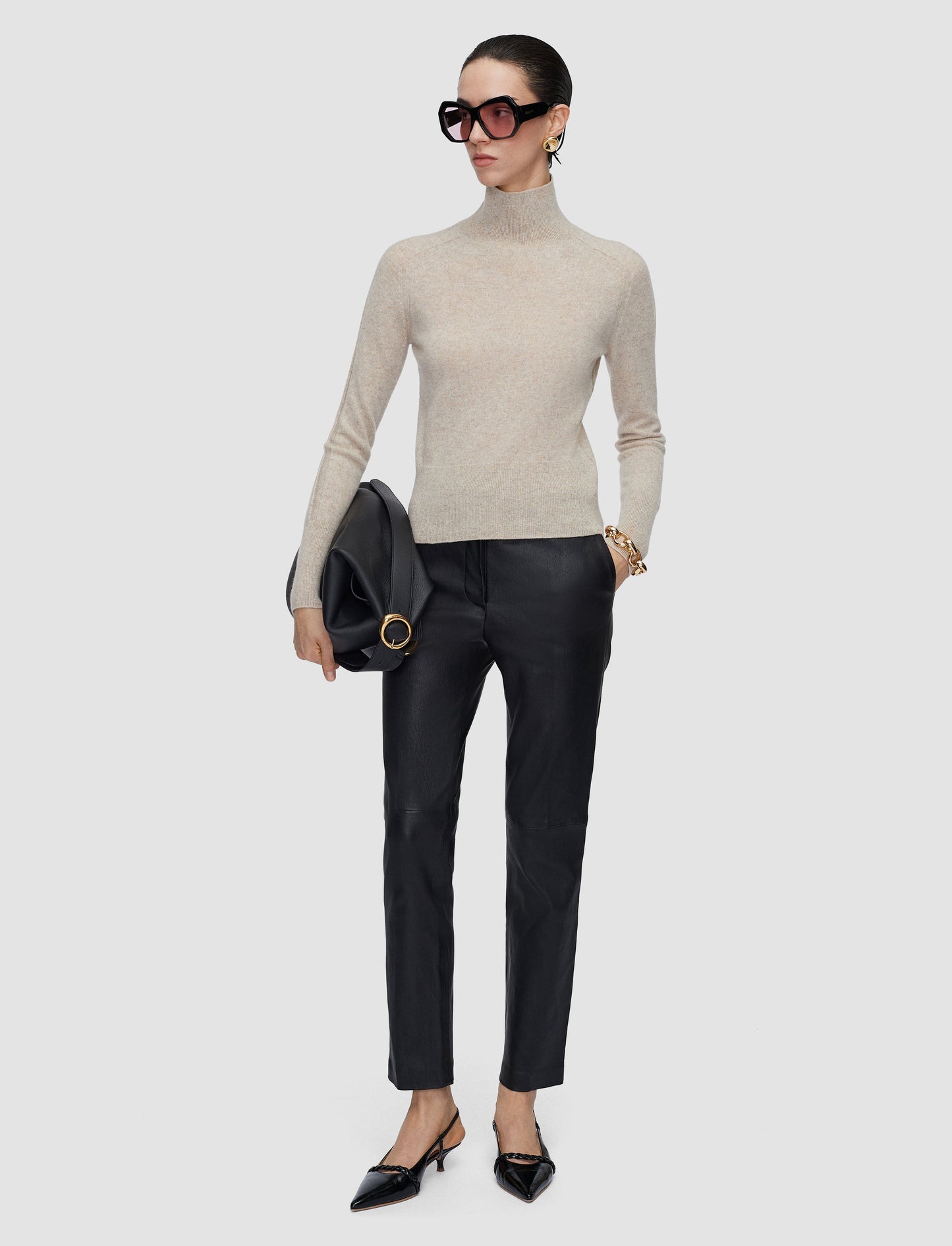 OXNA TURTLENECK LIGHT PURE CASHMERE POWDER